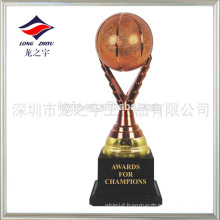 Blank basketball trophy bronze plastic basketball trophy cup